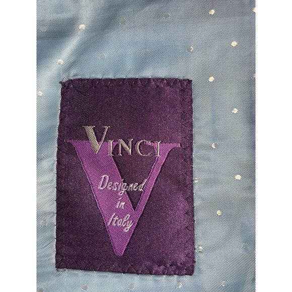 Vinci Tuxedo Jacket Mens Blue Satin Lapel One Button Blazer Designed in Italy - Picture 3 of 7